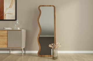 Miroir Asel - 50 x 160 x 2,2 cm - Imitation noyer