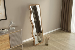 Miroir Asel - 50 x 160 x 2,2 cm - Imitation noyer