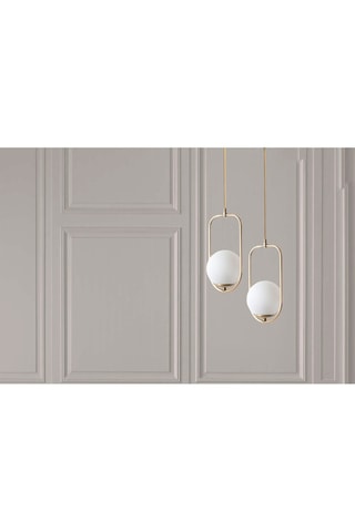 Suspension Ahu - Doré et blanc - 2 x 60 W