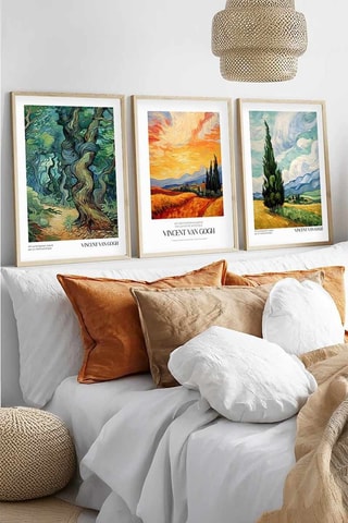 3 tableaux en bois massif -  40 x 60 cm