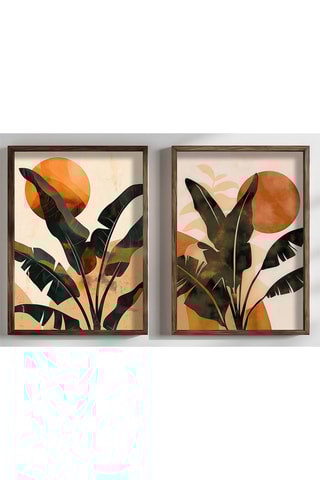 2 peintures décoratives encadrées en MDF Danielle - 70 x 50 cm