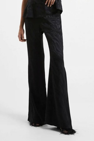 Pantalon flare satiné Aba - Noir
