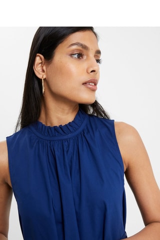 Robe midi volantée Rhodes - Bleu