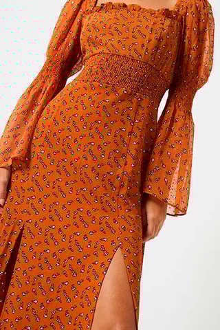 Robe longue Francine - Marron