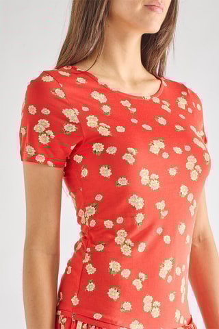 Robe taille basse Tropicana - Rouge