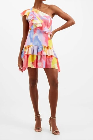 Robe asymétrique Isadora - Rose et ciel