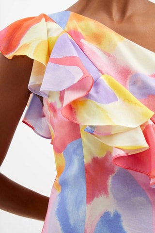 Robe asymétrique Isadora - Rose et ciel