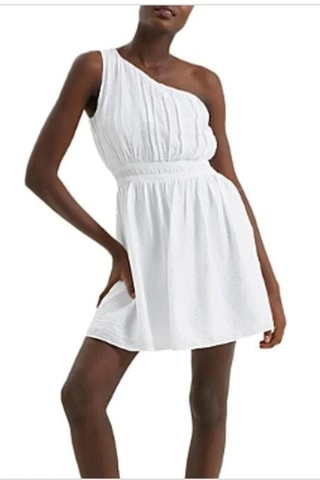 Robe asymétrique Faron - Blanc