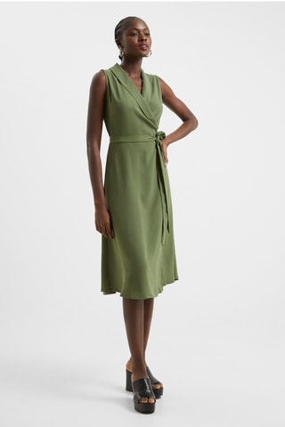 Robe portefeuille Shawl - Vert olive