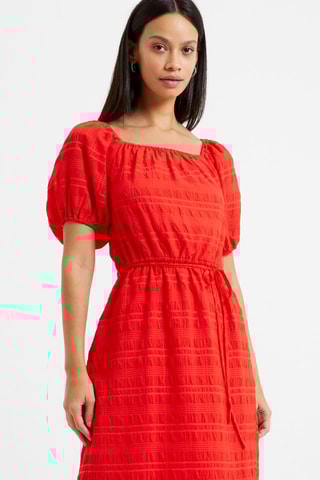 Robe midi Bardot - Rouge