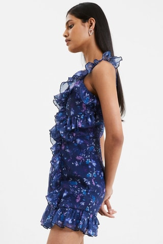 Robe volantée Aden - Bleu marine