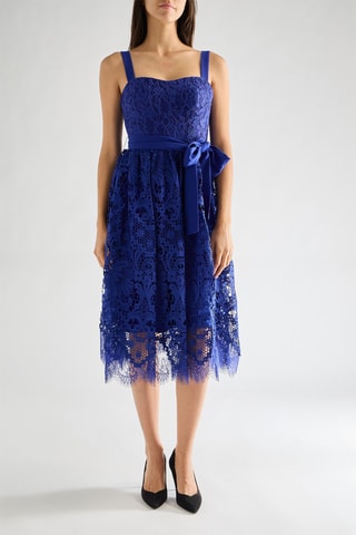 Robe patineuse dentelle Elsa - Bleu roi