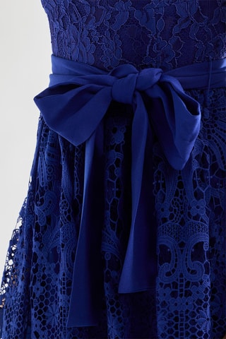 Robe patineuse dentelle Elsa - Bleu roi
