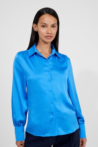 Chemisier Satin - Bleu
