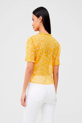 Chemisier volanté Ruffle - Jaune et blanc