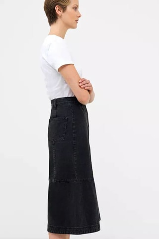 Jupe midi en jean Denver - Noir