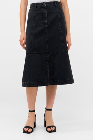 Jupe midi en jean Denver - Noir