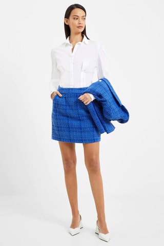 Jupe droite en tweed Azzurra - Bleu