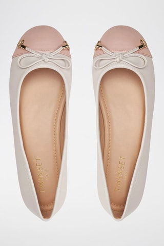 Ballerines - Blanc et rose poudré