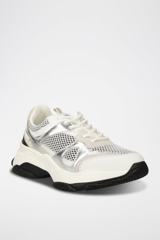 Baskets en cuir et nubuck - Blanc