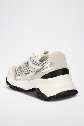 Baskets en cuir et nubuck - Blanc