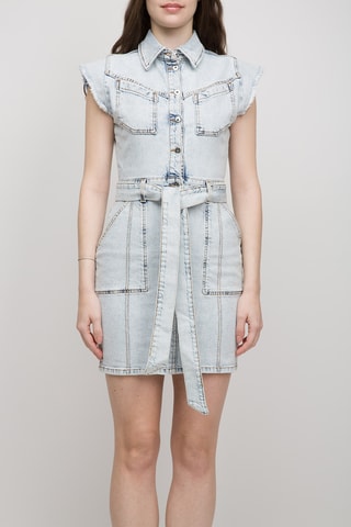Robe chemise en jean - Ciel