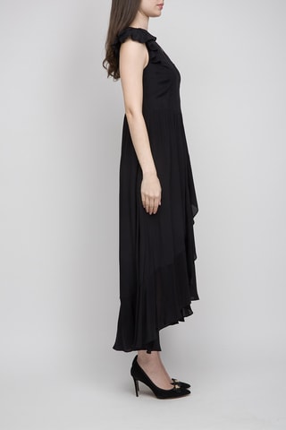 Robe midi en soie - Noir
