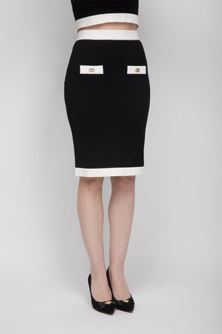 Jupe fourreau taille haute - Noir