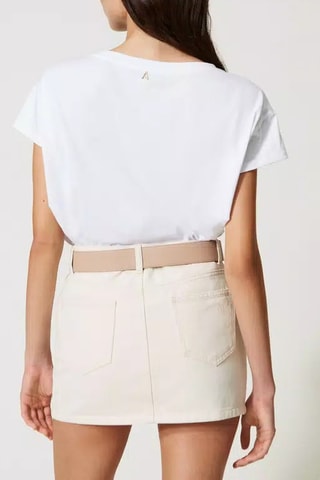 Minijupe taille haute - Beige