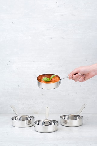 4 poêles en acier inoxydable - 12 cm