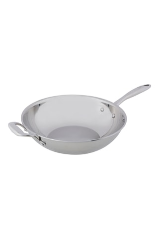 Wok en acier inoxydable - 30 cm