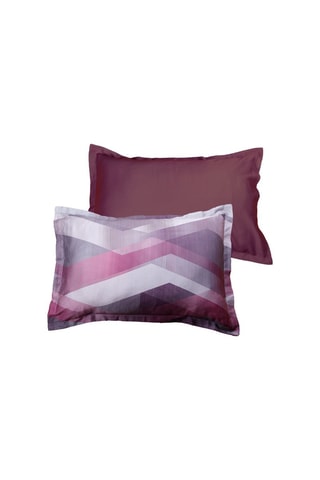 2 federe Helix in raso di cotone 80 fili/cm² - Navy e viola