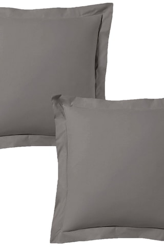 2 fundas de almohada de satén de algodón - Gris
