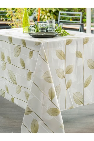 Tovaglia rettangolare Feuillu - Bianco e verde
