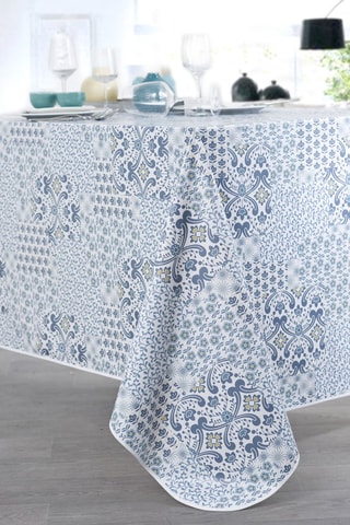 Tovaglia rettangolare in tela cerata My liberty - Blu