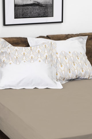 2 sábanas bajeras de algodón 57 hilos/cm² - Beige oscuro