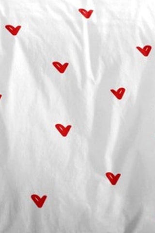 Juego de sábanas Love - Blanco y rojo