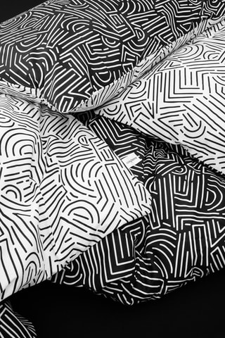 Parure copripiumino in cotone 57 fili/cm² - Bianco e nero