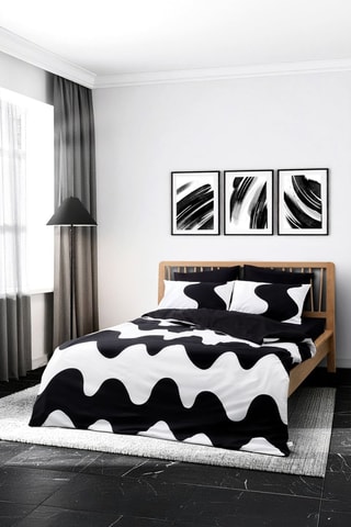 Parure copripiumino in cotone 57 fili/cm² - Bianco e nero