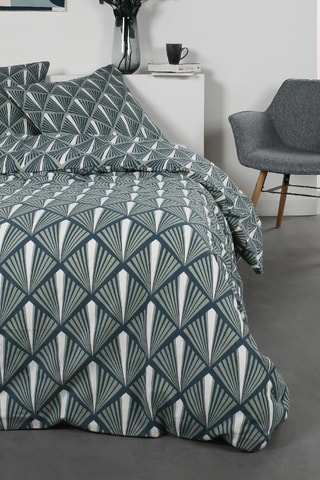 Parure copripiumino in flanella di cotone - Petrolio