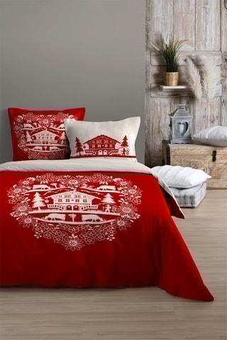 Parure copripiumino in cotone - 78 fili/cm² - Rosso