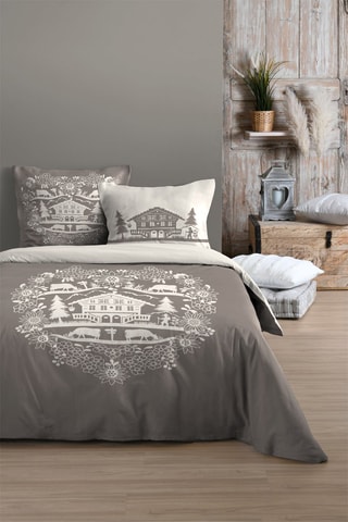 Parure copripiumino in cotone - 78 fili/cm² - Grigio