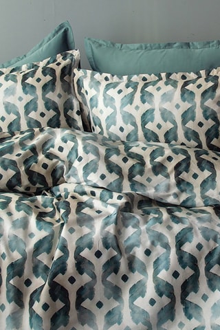 Parure copripiumino in raso di cotone Batique 83 fili/cm² - Verde e beige