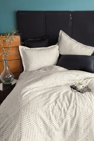 Parure copripiumino double face in raso di cotone 83 fili/cm² - Bianco