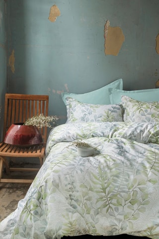 Parure copripiumino double face in raso di cotone - 83 fili/cm² - Verde