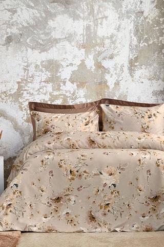 Parure copripiumino in raso di cotone 83 fili/cm² - Beige