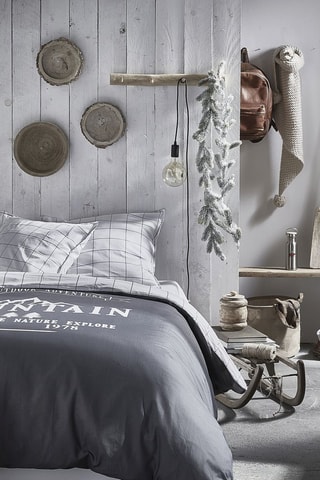 Parure copripiumino in cotone 57 fili/cm² - Grigio scuro