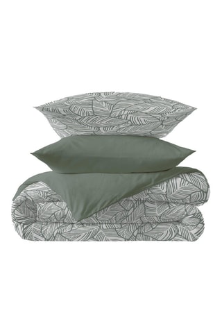 Pack parure copripriumino double face in cotone 57 fili/cm² Fira - Rosmarino