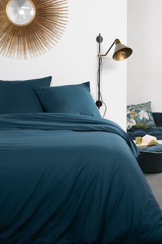 Conjunto de edredão em algodão 57 fios/cm² Hotel Tropik Plaza - Azul-escuro