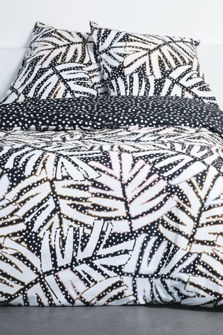 Conjunto de edredão em algodão Sunshine - Preto e branco